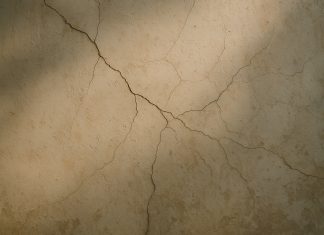 Les signes invisibles qui peuvent fragiliser un bâtiment Gros plan de fissures sur un vieux mur en plâtre