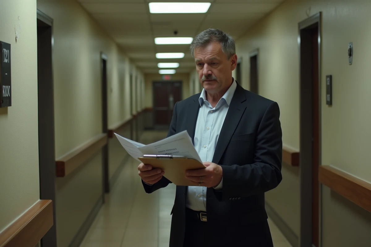 Homme en costume dans un couloir d